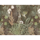 Papier peint panoramique XL Botanica Kaki et chocolat au lait Satiné