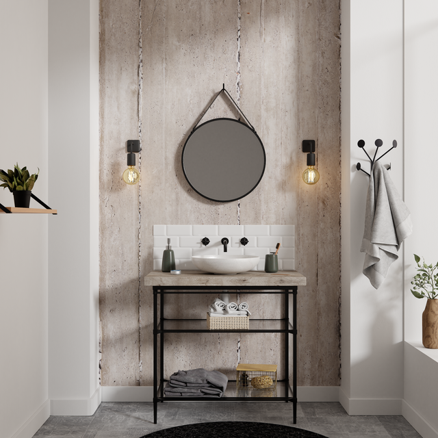 Papier peint panoramique L CONCRETE 159 x 280 cm gris béton