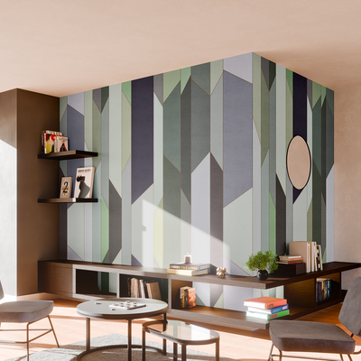 Papier peint panoramique XXL Theotime Vert Satiné