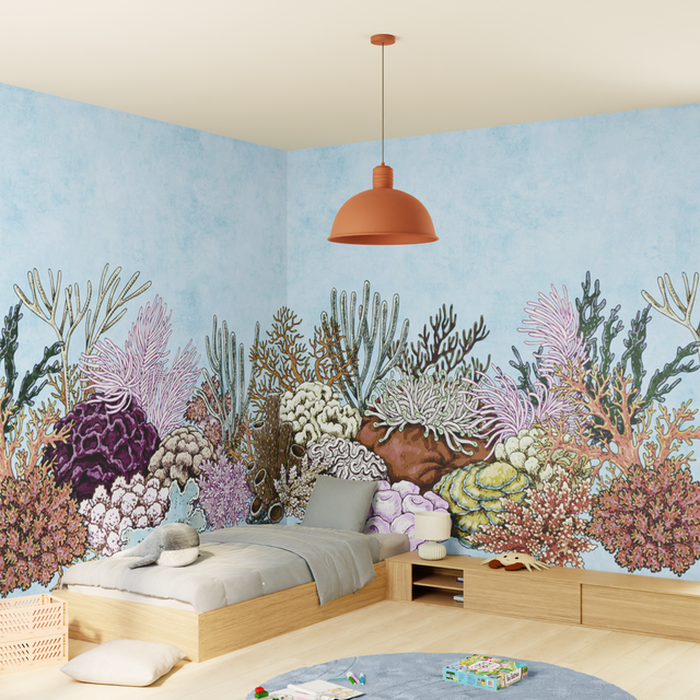 Papier peint panoramique XXL CORALIA 500 x 270 cm bleu pastel