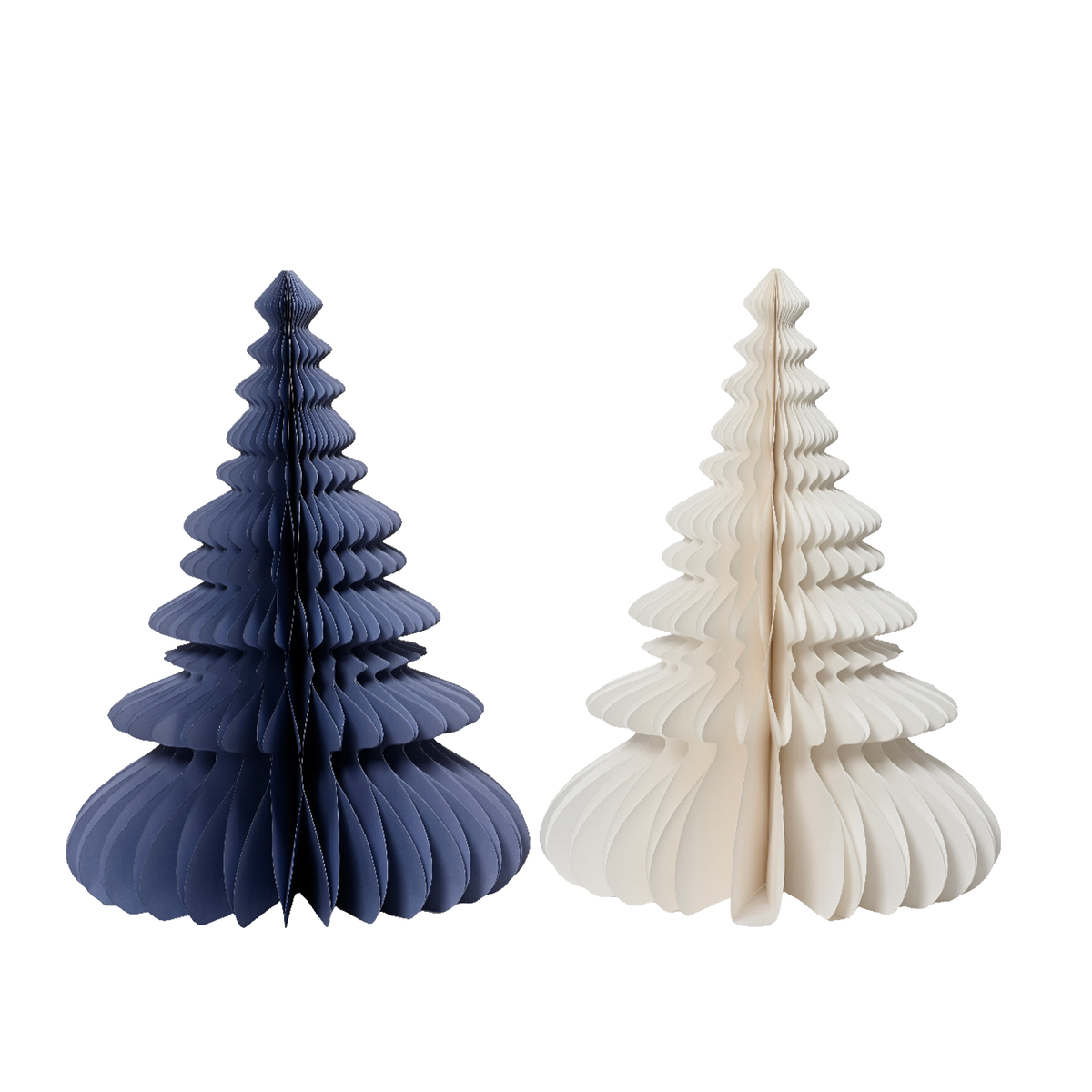 Objet déco Sapin papier plié Bleu et blanc
