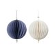 Décoration à suspendre Boule papier plié Bleu et blanc