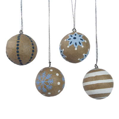 Décoration à suspendre Boule craft l Brun