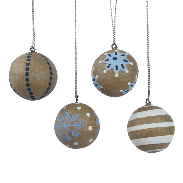 Décoration à suspendre BOULE CRAFT L coloris brun