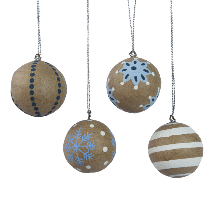 Décoration à suspendre Boule craft l Brun