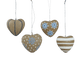 Décoration à suspendre Boule craft coeur Brun