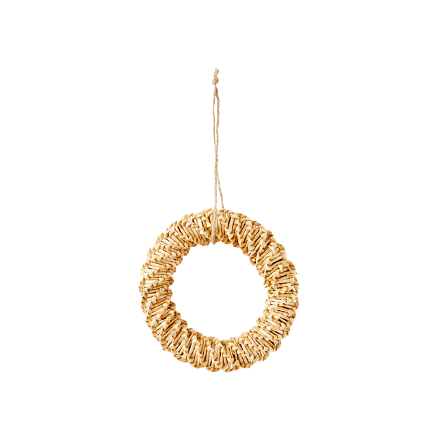 Décoration à suspendre COURONNE L coloris paille