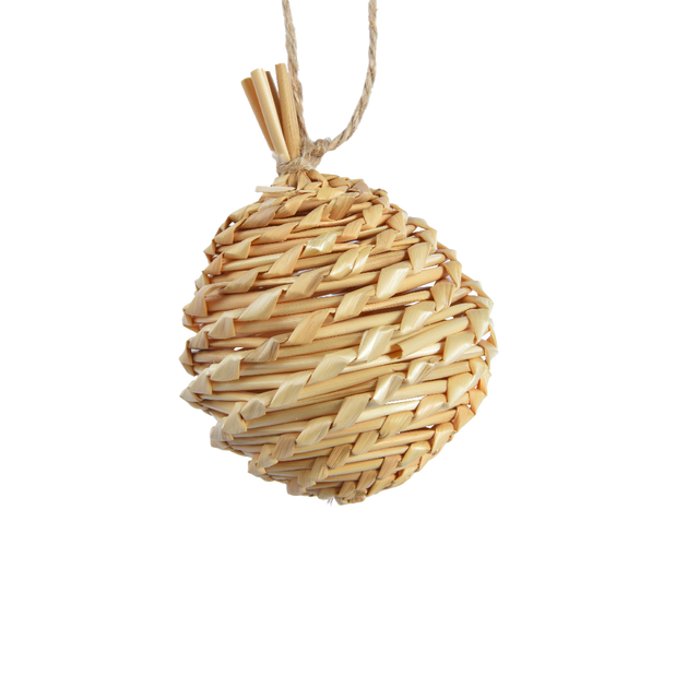 Décoration à suspendre BOULE PAILLE L coloris paille