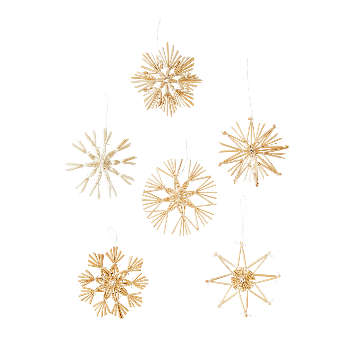 Décoration à suspendre Coffret 12 flocons Paille