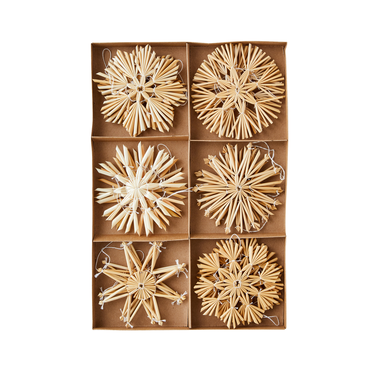 Décoration à suspendre Coffret 12 flocons Paille