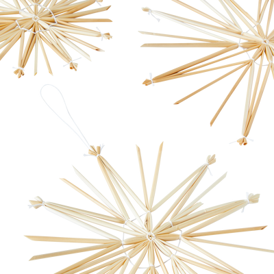 Décoration à suspendre Lot 3 flocons Paille