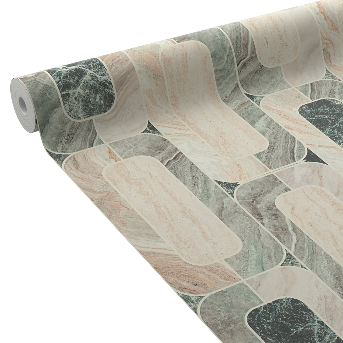 4MURS Papier peint intissé Narcisse Vert de gris