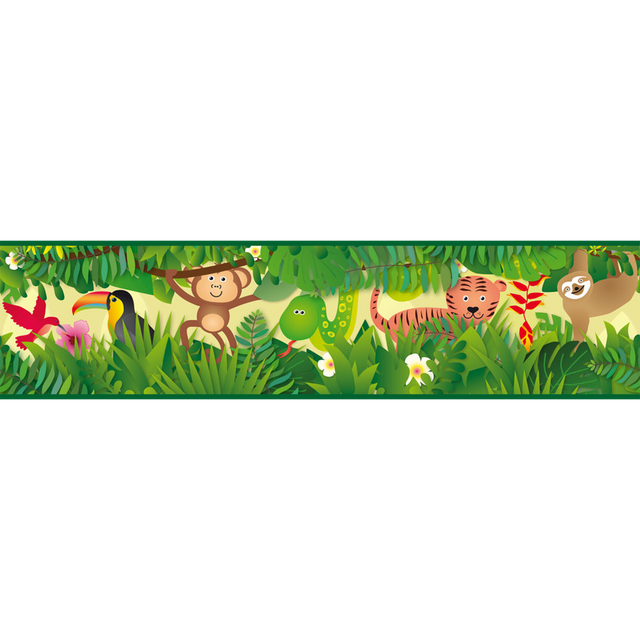 Frise adhésive MUMBA coloris vert tropical