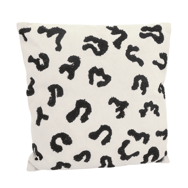 Coussin LEONIA coloris ivoire/noir 45 x 45 cm