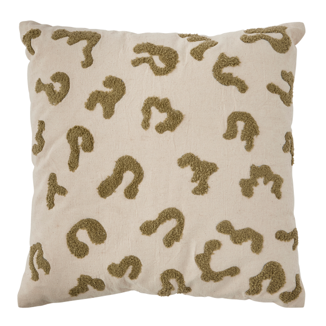 Coussin LEONIA coloris beige rosé/vert 45 x 45 cm