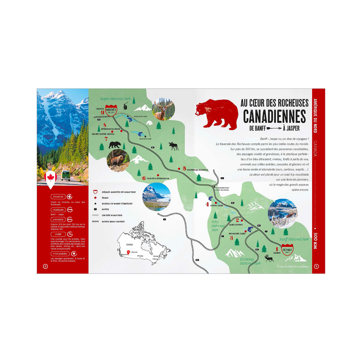 HACHETTE PRATIQUE Livre voyage et nature Road trips Jaune