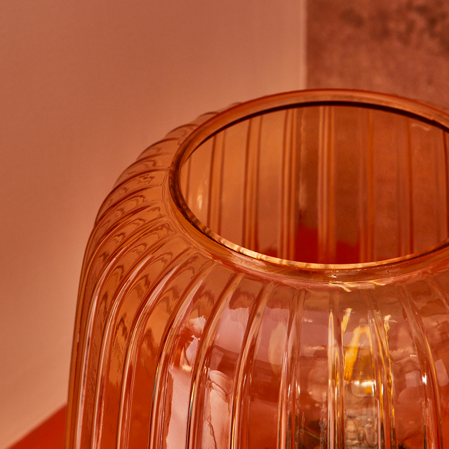 Lampe à poser HOLEO coloris ambre 21 x 18 cm