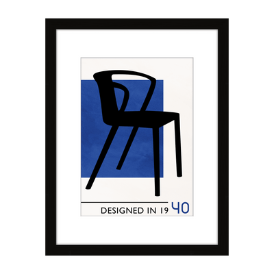 4MURS Image encadrée Designed in 1940 Bleu