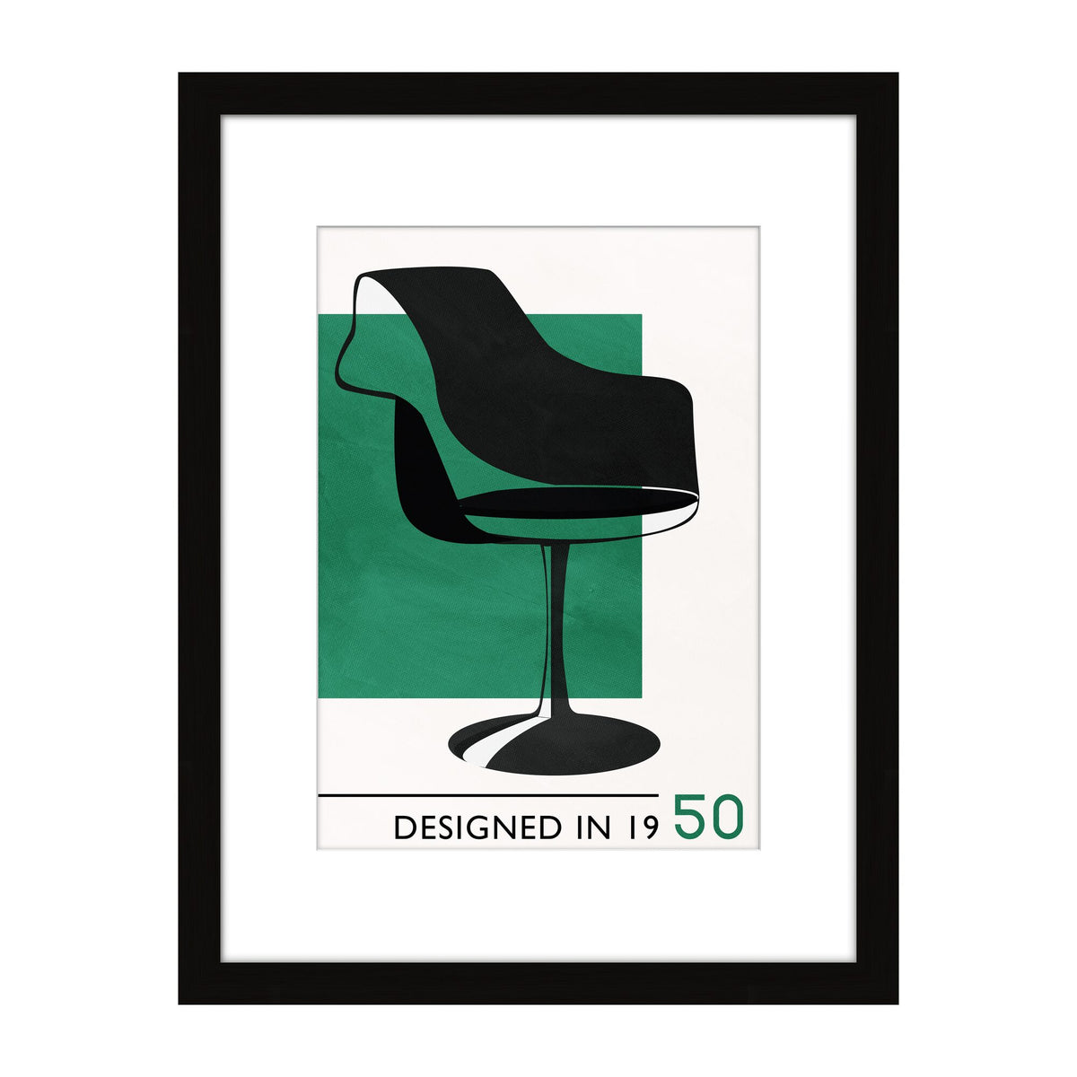 4MURS Image encadrée Designed in 1950 Vert