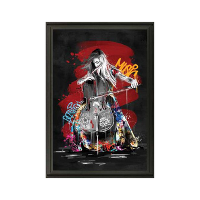 Tableau Romaric la violoncelliste Noir