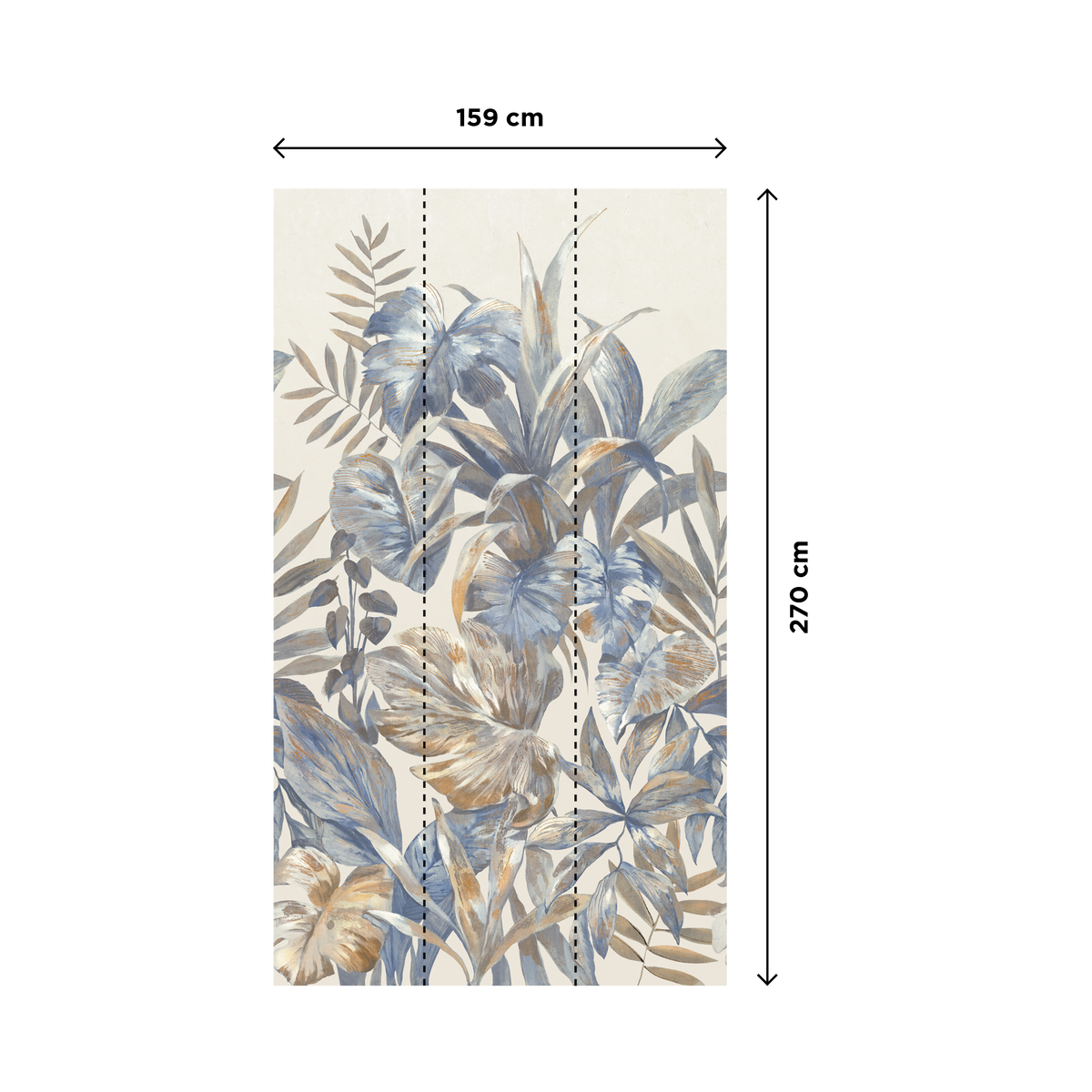 4MURS Papier peint panoramique L Amelya Bleu grisé Satiné