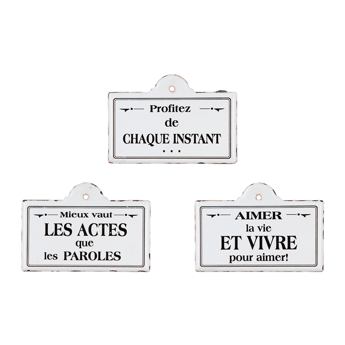 ATMOSPHERA Déco murale métal Life Blanc