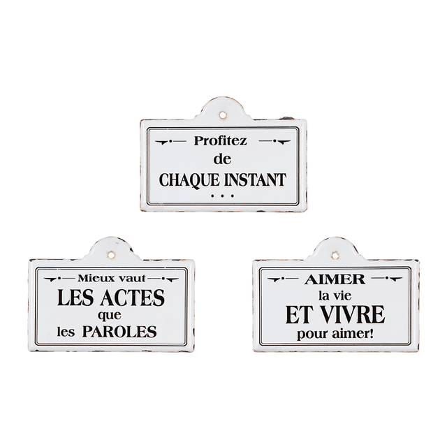 Atmosphera Déco murale métal LIFE coloris blanc