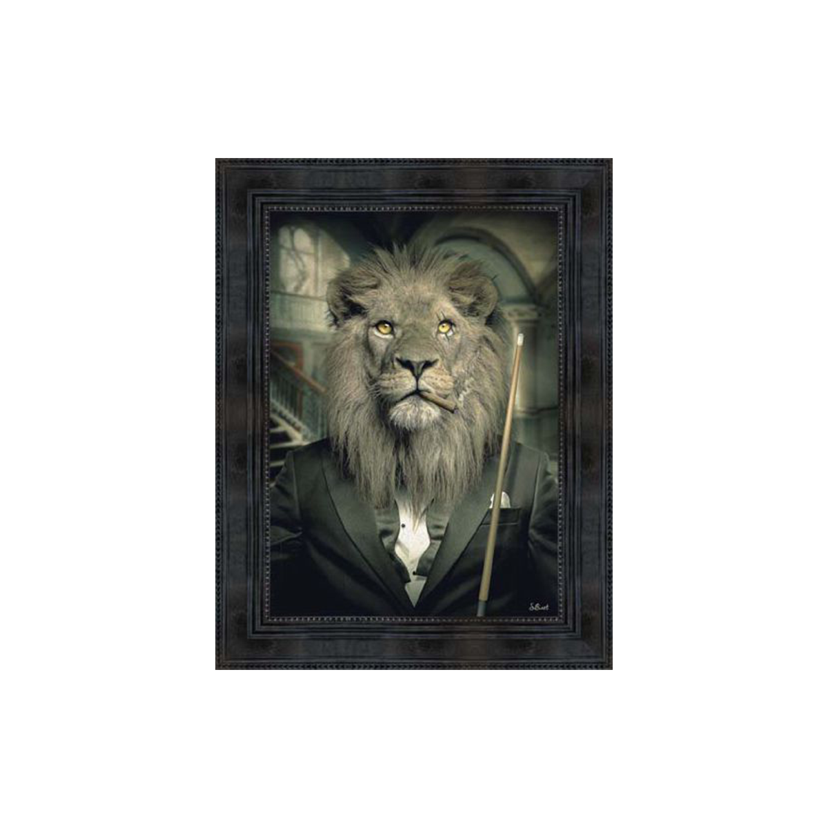 Tableau Binet lion mafia Noir