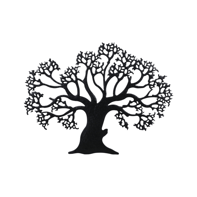 Déco murale métal ARBRE DE VIE coloris noir