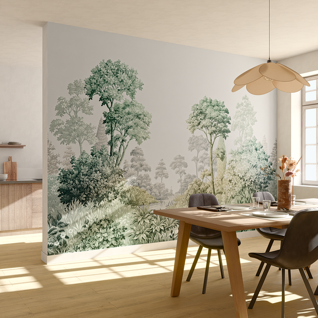 4MURS Papier peint panoramique XL BEAULIEU 371 x 280 cm vert