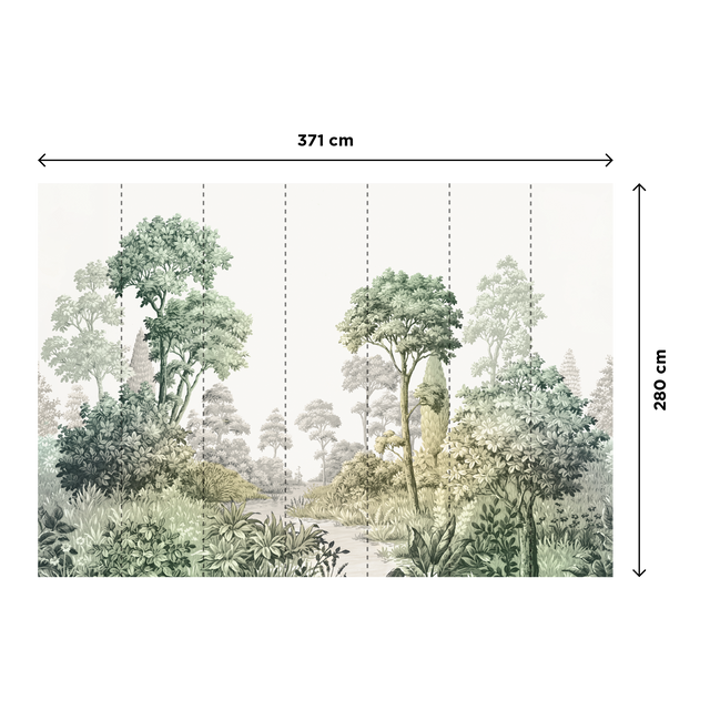 4MURS Papier peint panoramique XL BEAULIEU 371 x 280 cm vert