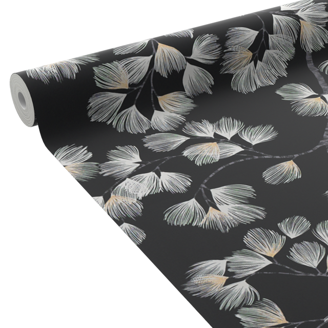 Papier peint intissé ALBIZIA coloris noir