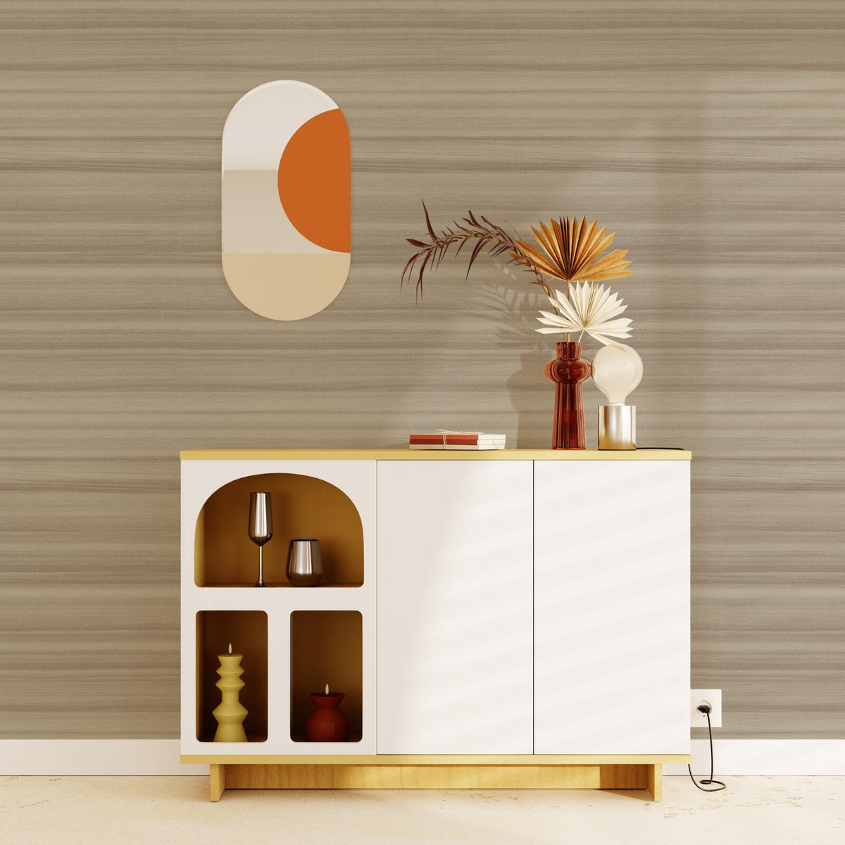 4MURS Papier peint intissé Maeh Beige foncé