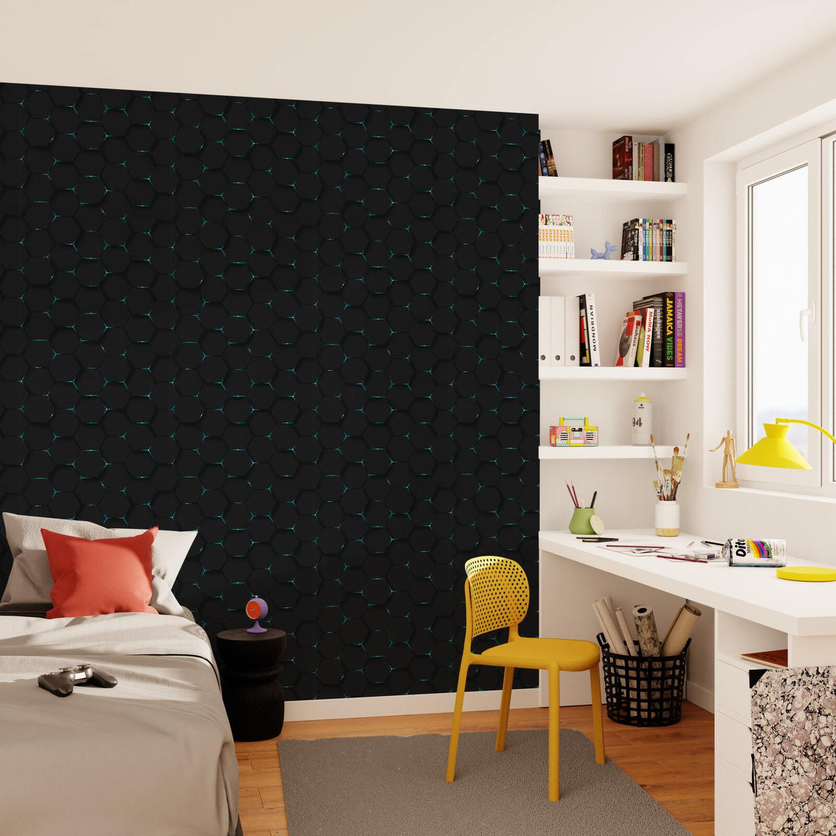 4MURS Papier peint intissé Olen Noir