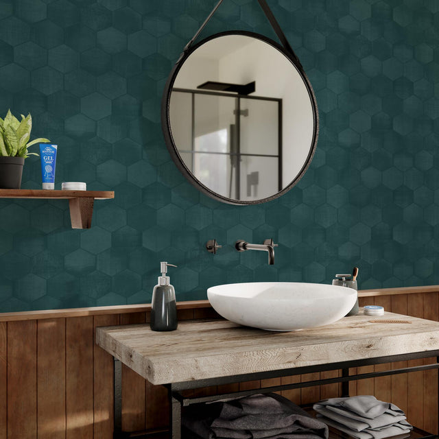 4MURS Papier peint intissé THOMAS coloris vert bouteille