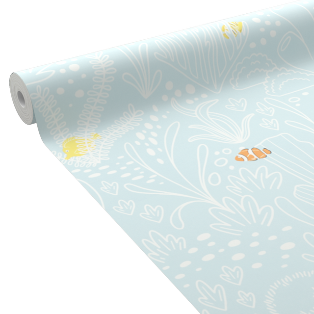 4MURS Papier peint intissé OCEANIA coloris bleu clair