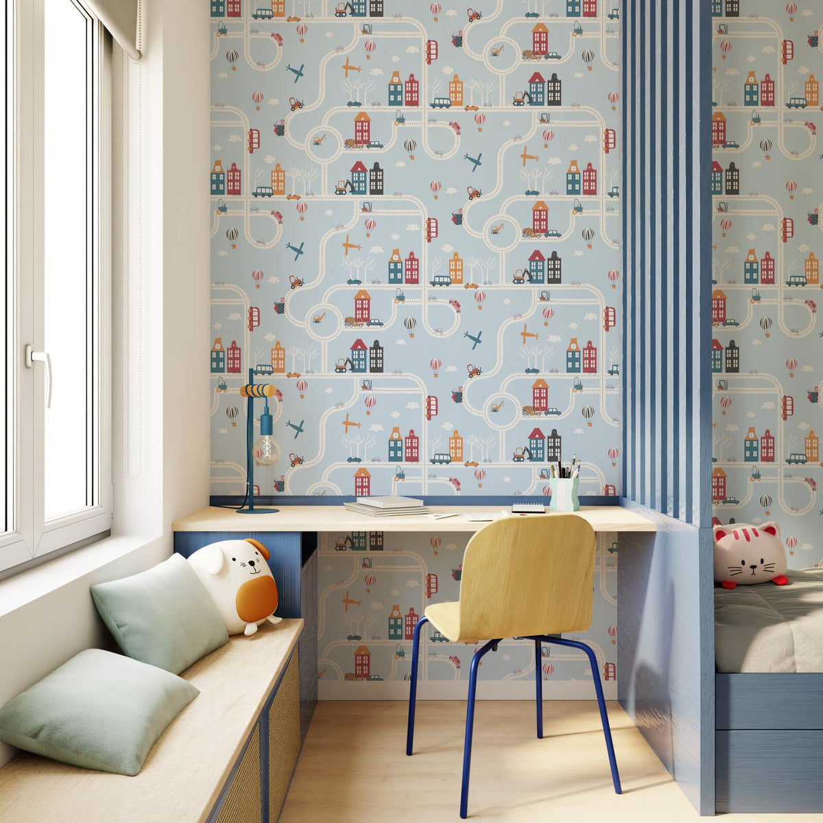 4MURS Papier peint intissé Driver Bleu ciel