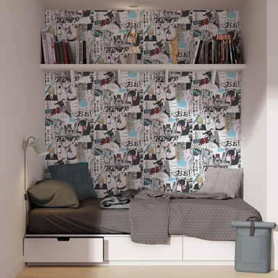 Papier peint intissé Yukio Multicolore