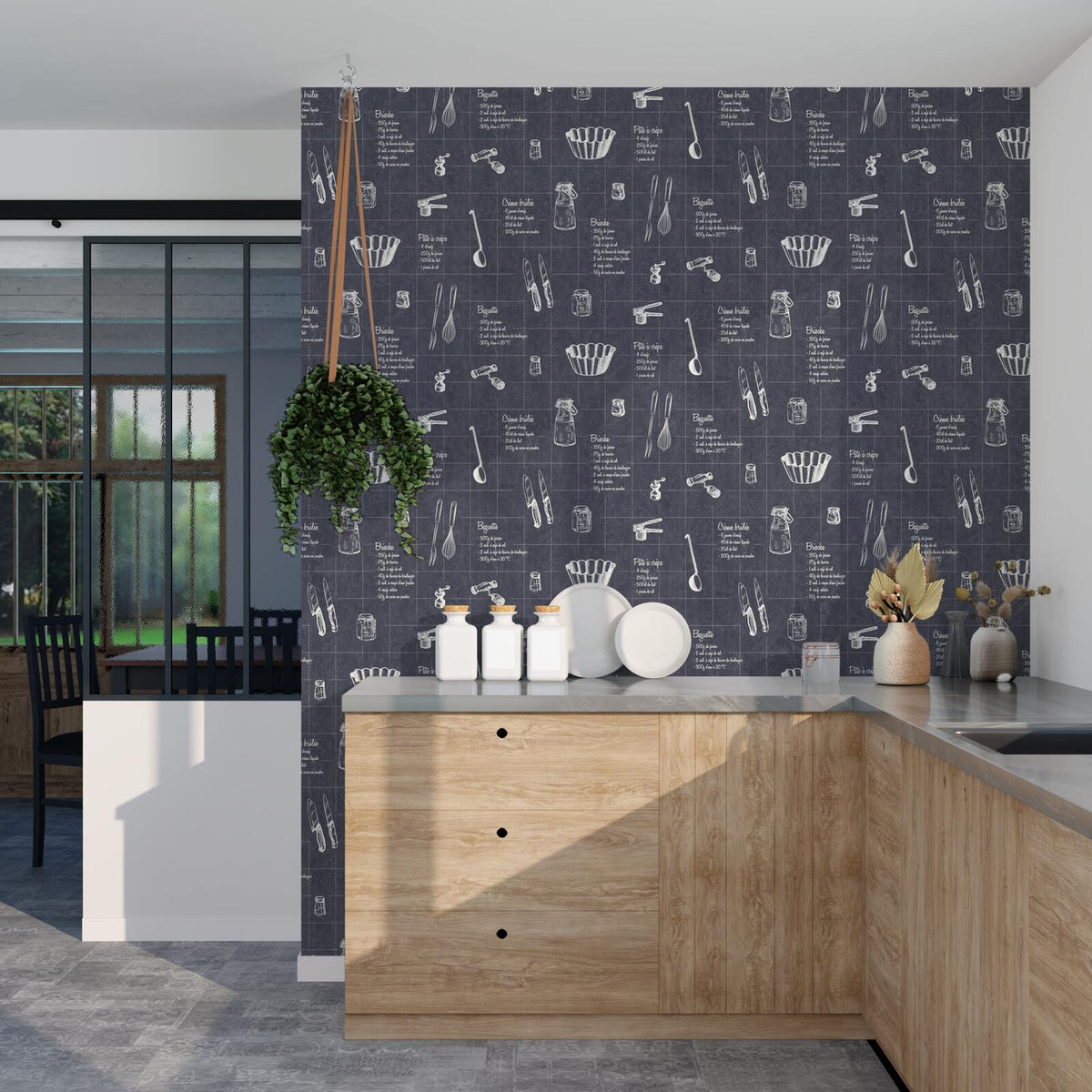 Papier peint intissé A table Noir