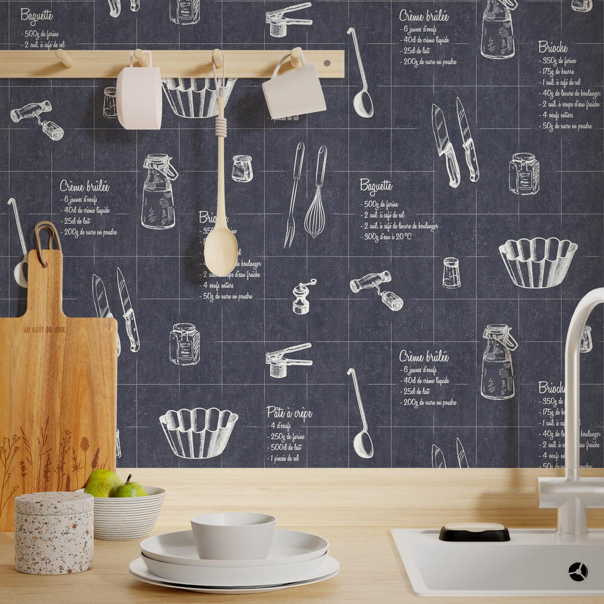 Papier peint intissé A table Noir