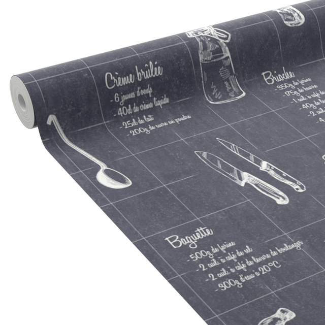 Papier peint intissé A TABLE coloris noir