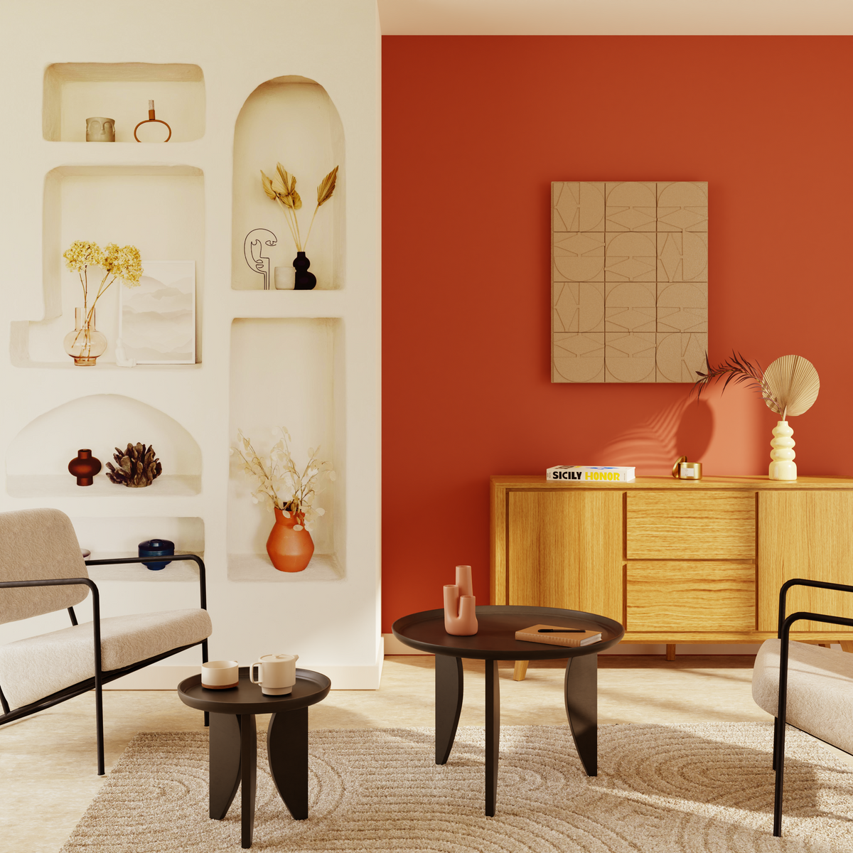 4MURS Papier peint panoramique L Zohra Blanc doux Satiné