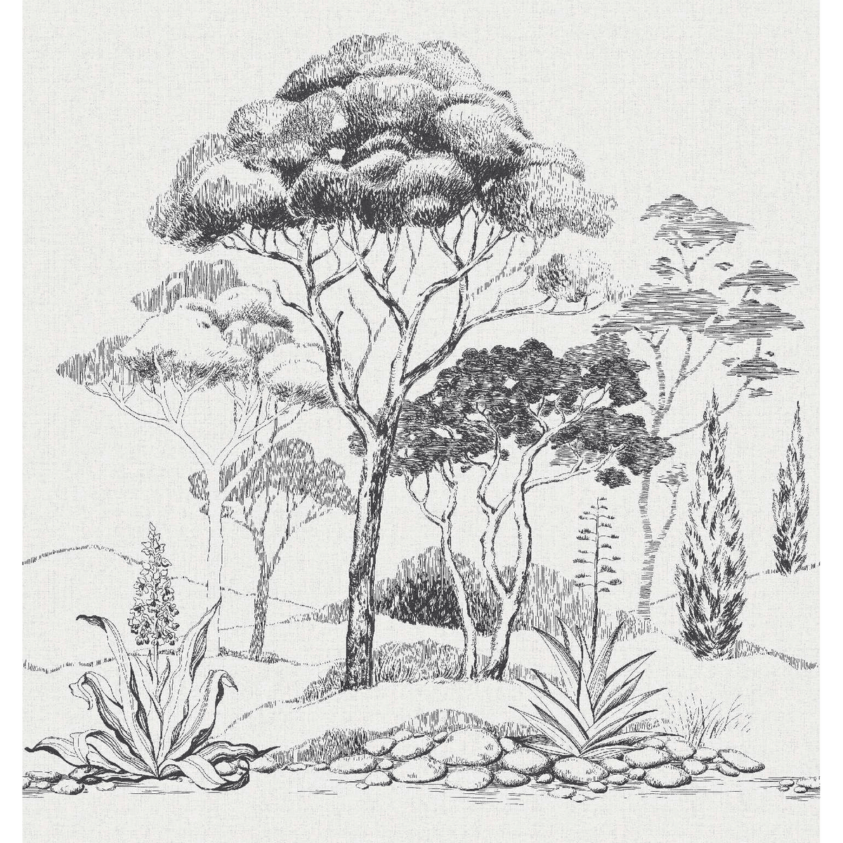 Papier peint panoramique XL Dignac Noir et blanc Satiné