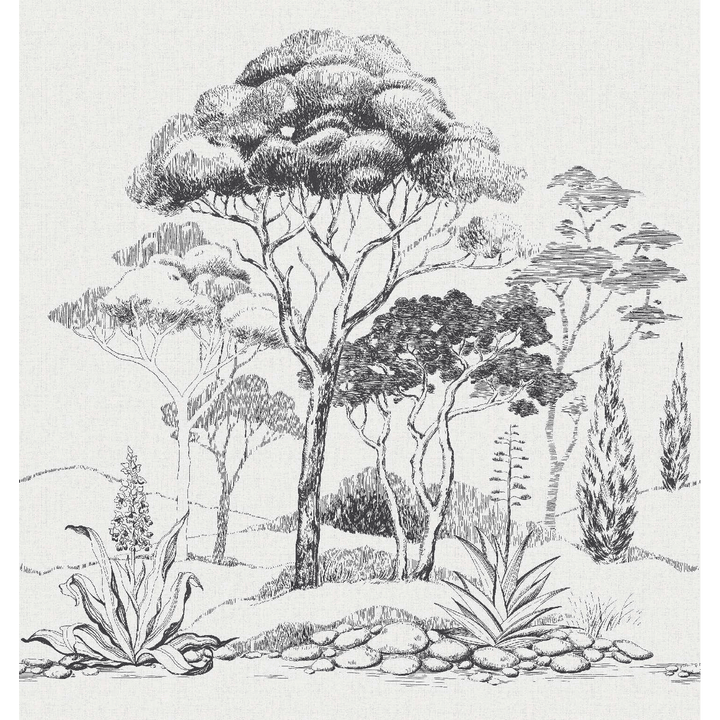 Papier peint panoramique XL Dignac Noir et blanc Satiné