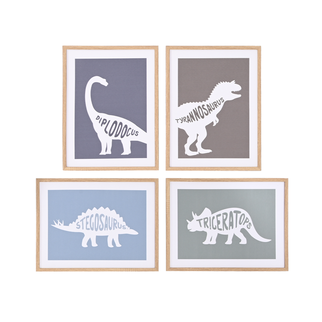 Toile peinte encadrée DINOSAURE 40 x 30 cm