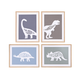 Toile peinte encadrée Dinosaure Beige