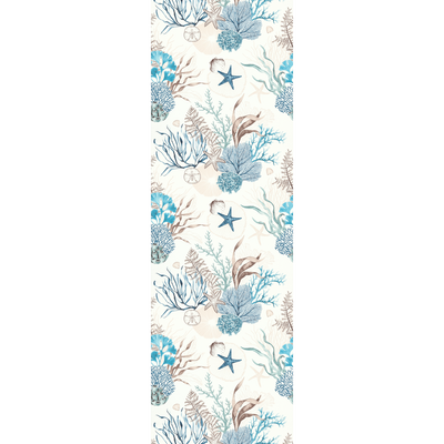 4MURS Papier peint intissé Physalia Beige foncé et bleu turquoise