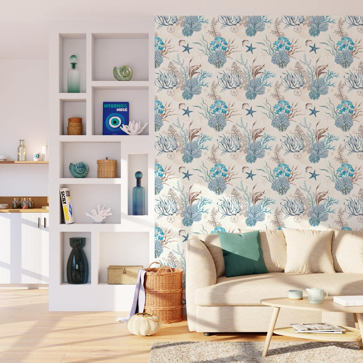 4MURS Papier peint intissé Physalia Multicolore