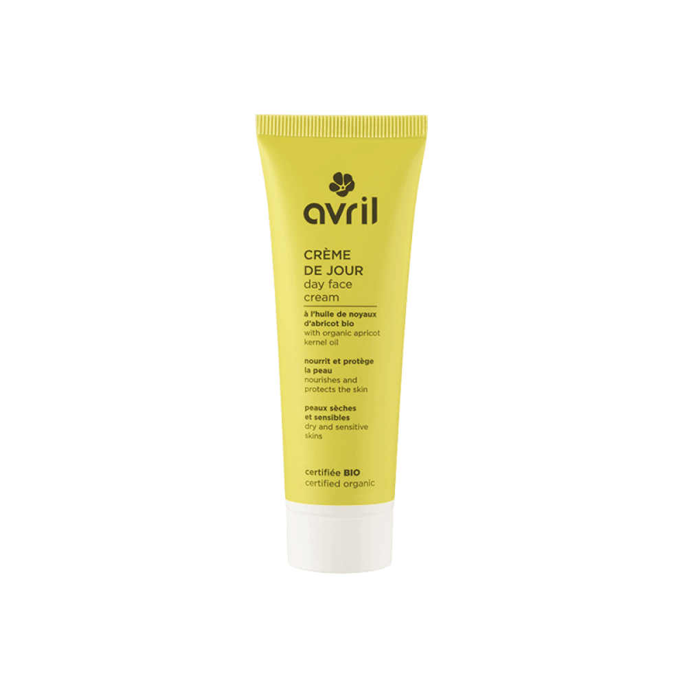AVRIL Soin visage Crème jour bio peaux sèches et sensibles Jaune Camomille et rose 50ML