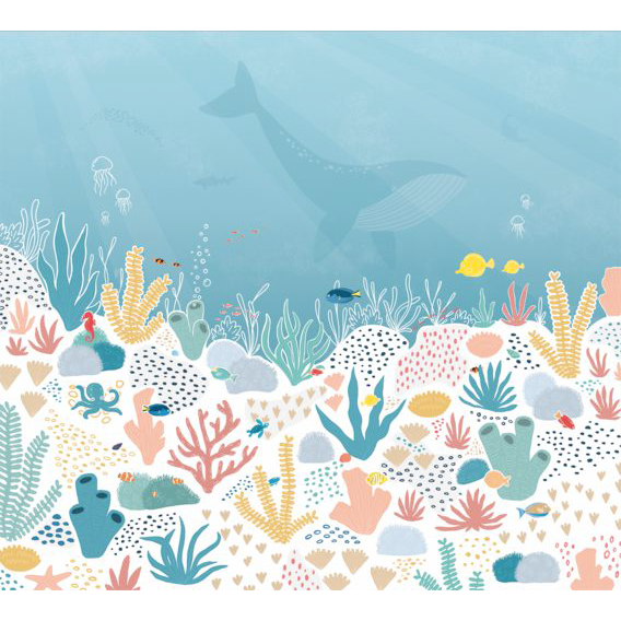 4MURS Papier peint panoramique XL Ocean dream Multicolore Satiné